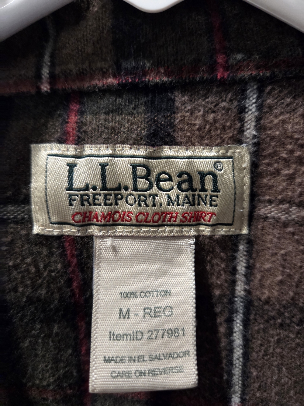Vintage LL Bean Chamois Cloth Shirt Mens Medium Heavy Plaid Flannel - Picture 2 of 4